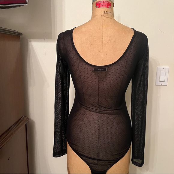 ASOS Sheer Mesh Floral Applique Bodysuit - Picture 6 of 7